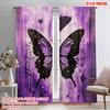 2pcs,2D Plane Printing Curtain Fabric Starlit Butterfly Versatile Fabric (without Rod) Holiday Perfect for Kitchen Living Room