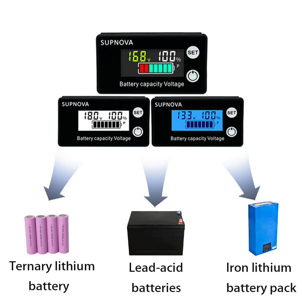 3S-20S DC Battery Voltmeter DC 8V-100V Capacity Indicator Power Meter Lithium LiFePO4 lead-acid cell 12V 24V 48V 60V 72V 84V