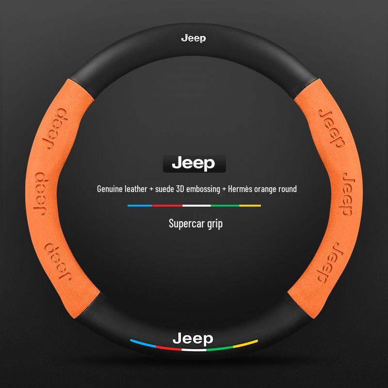 Jeep Steering Wheel Cover for Compass, Renegade, Cherokee, Wrangler, Commander, Gladiator