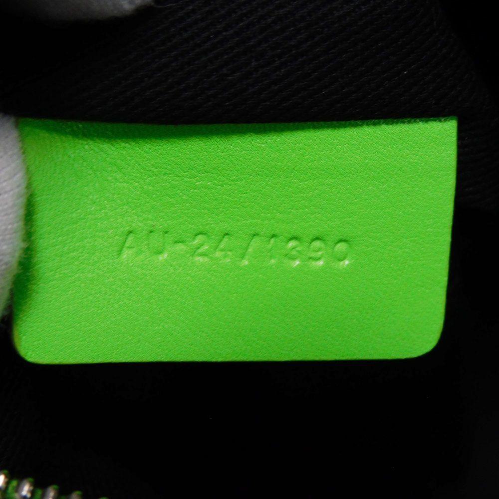 Used 9896 Logo Embossed Pouch 241390 7931, Foil Stamped, Light Green, Strap, Excellent Condition, New Logo, Lime,