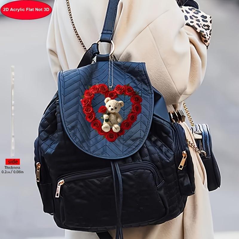 2D Acrylic Car Pendant Valentine's Gift Cute Hanging Ornament Romantic Rearview Mirror Decor Car Interior Accessories for Lovers