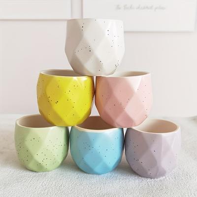 6ks, Macaron Sukulentný Kvetináč Keramický Malý Kvetináč Stolný Kaktus Mini Palcový Kvetináč Farebný Vyrábač Kvetov