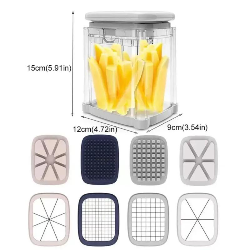 Kichen accessories food chopper with container.4 in 1 chopper vegetable cutter with french fry cutter,veggie chopper