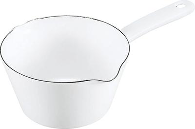Fuji Enamel Stain-resistant Milk Pan NEIGE with Guide Scale 14cm 0.7L Paint Finish White N-14M