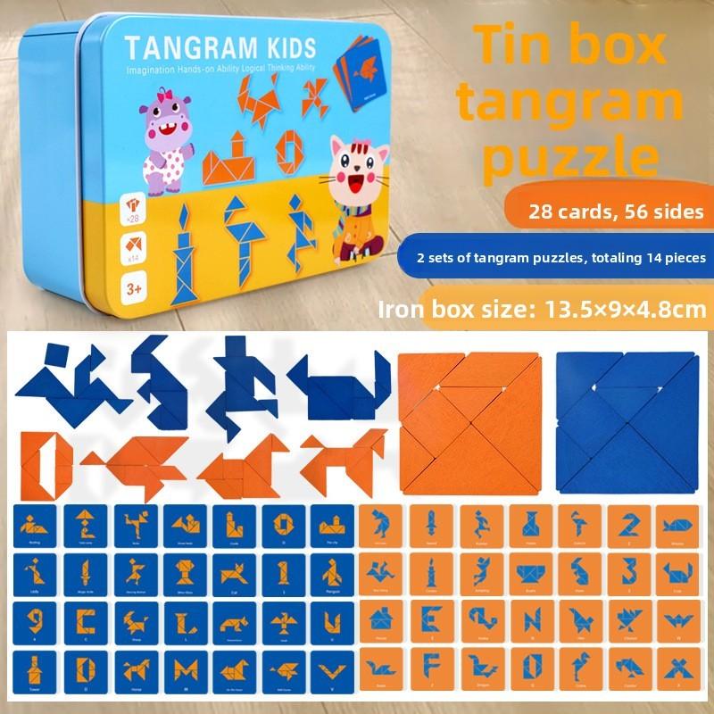 Деревянная пирамидка-кольца для раннего обучения и развития, подарок детям Tangram