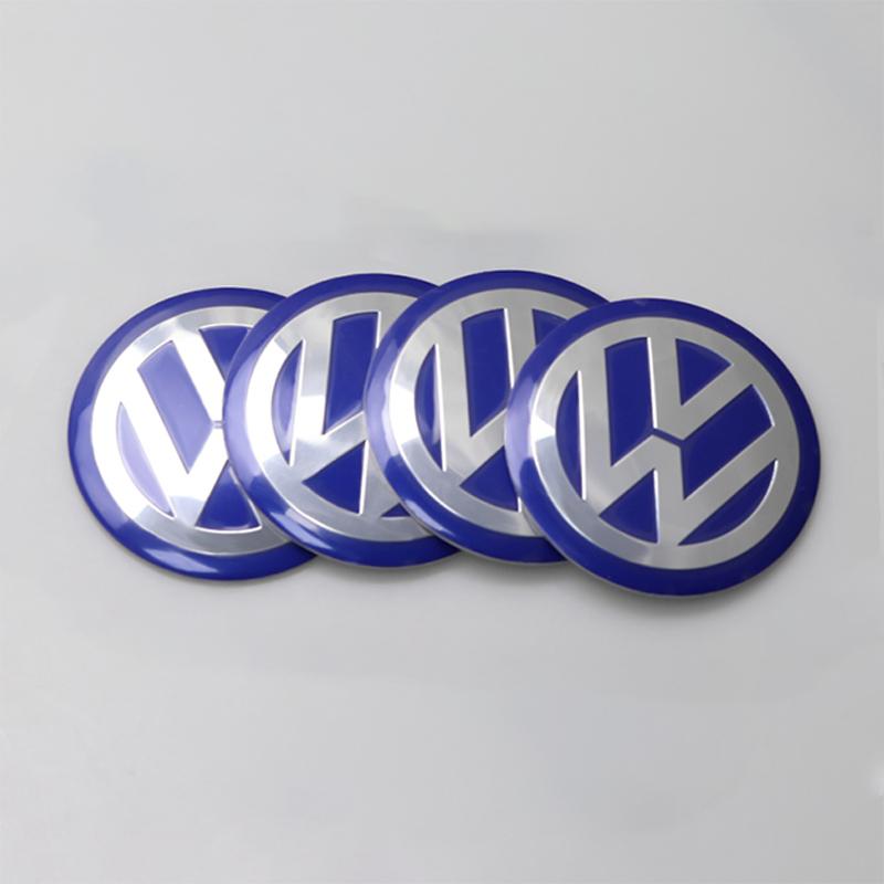 

2026 Hot For VOLKSWAGEN VW 4Pcs VW Hub Center Sticker Aluminum Decals Car Accessories For Volkswagen Polo Arteon Tiguan Golf Tou
