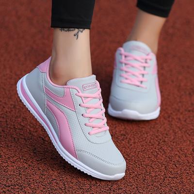 Adidași de modă Femei Pantofi din piele Respirabili cu șireturi Adidași sport Casual Antiderapant Vârf rotund Zapatillas de mujer Alergare Mers