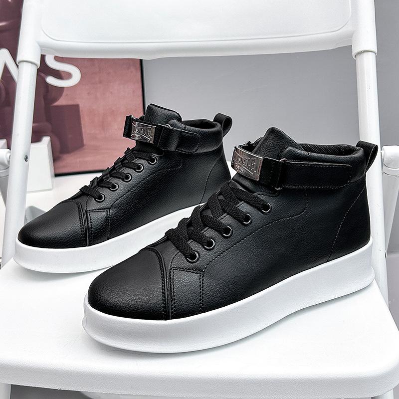 Vier Jahreszeiten Herrenschuhe Neue Kleine Weiße Schuhe High Top Sportliche Trendschuhe Herren Koreanische Ausgabe Dicksohlige Vielseitige Freizeit-Flats