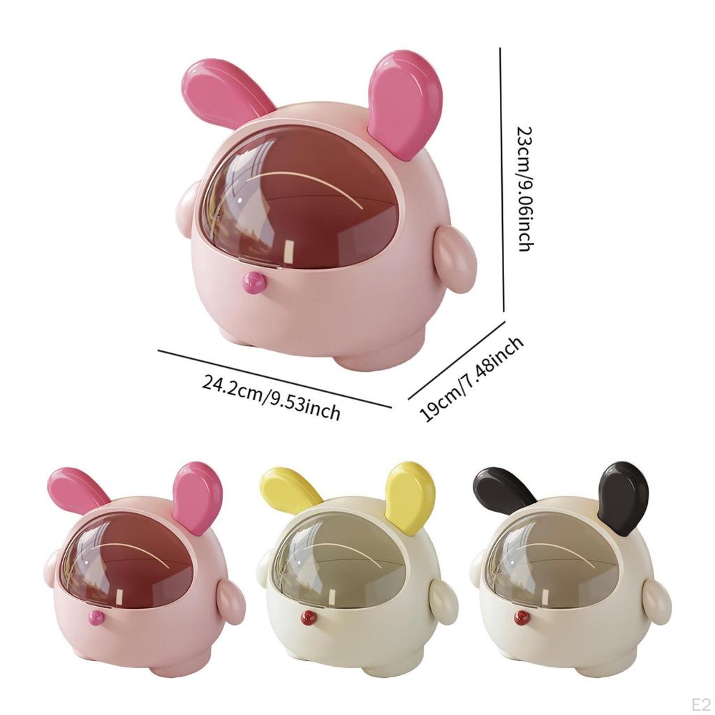 Cute Trash Can Countertop Garbage Cartoon Portable Sundries Barrel Wastebasket Desktop Storage
