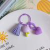 With Tassel Tulip Flower Keychain Young Girl's Heart Sweet Resin Tulip Keyring   Earphone Case