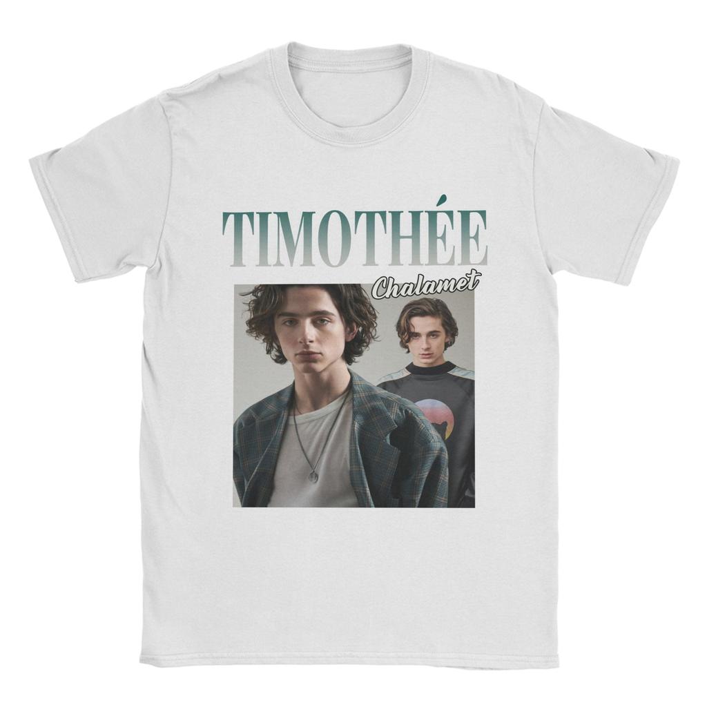 Unisex TShirts Timothee Chalamet Vintage Pure Cotton Tee Shirt Short Sleeve T Shirts Round Neck Clothing Unique