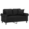 VidaXL Canapé 2 places avec oreillers décoratifs noir 120cm similicuir 3200925