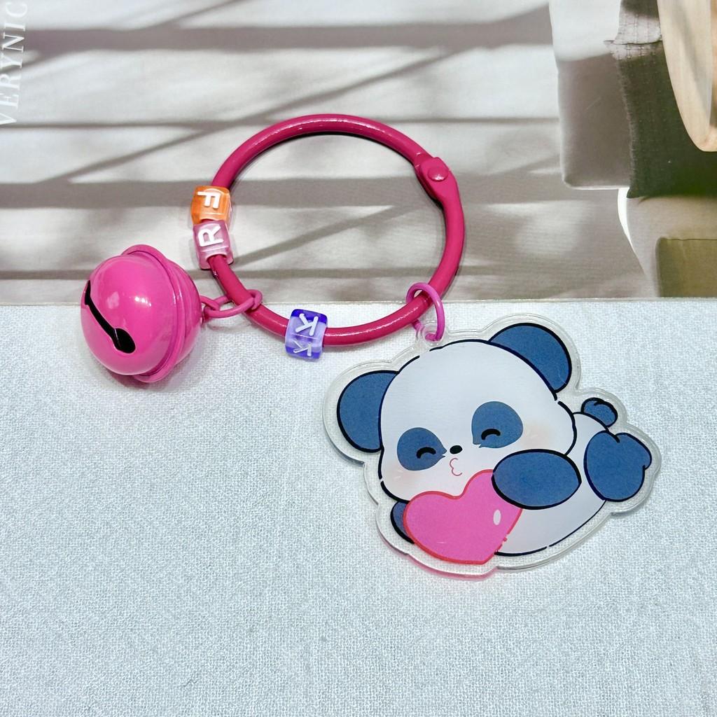 Cute Panda Acrylic Keychain With Bamboo Design Stylish Accessories For Bags And Keys