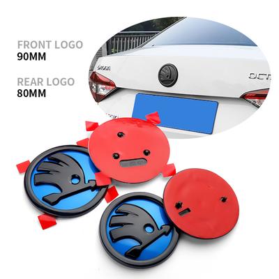 80/90mm Car Front Rear Custom Emblem Stickers Accessory For Octavia Fabia Rapid Superb Yeti Enyaq Kodiaq Kamiq Karoq Scala