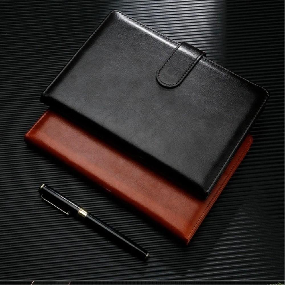 PU Leather Meeting Record Book A5 Hardcover Notebook Retro Business Notebook Office Stationery
