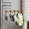 Solid Wood No-Drill Strong Suction Hook for Bathroom or Hallway
