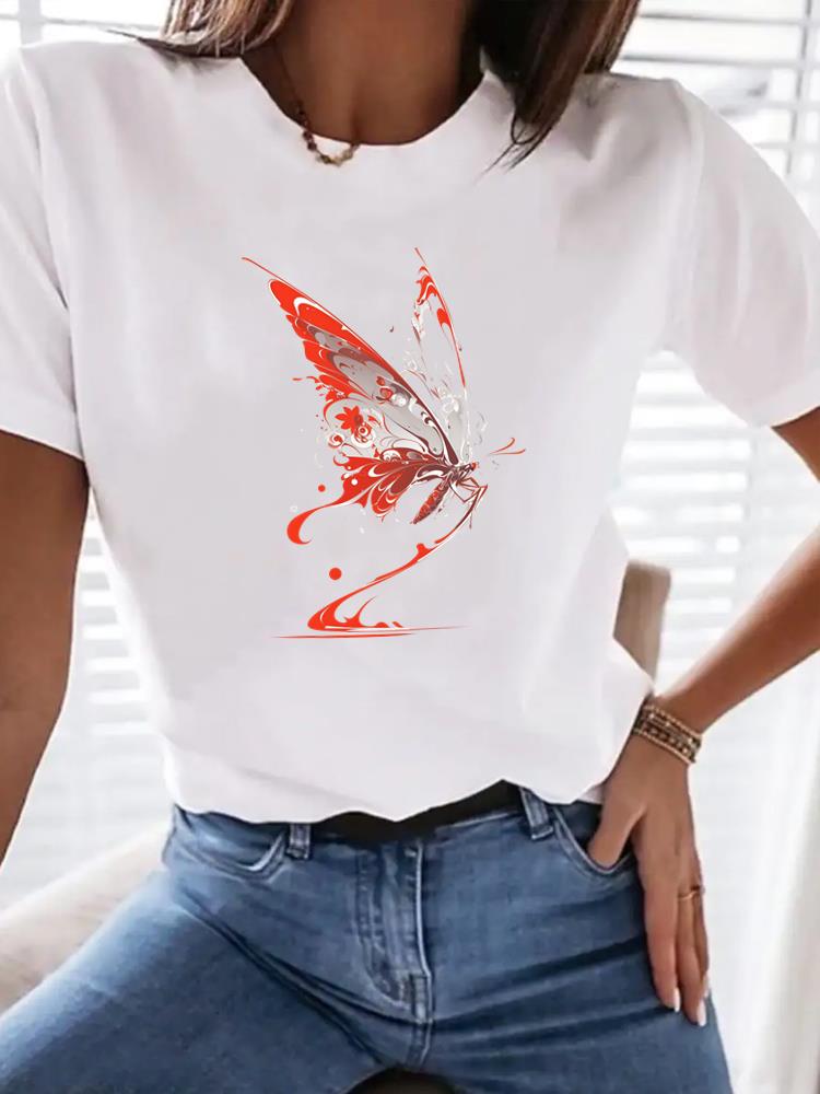 (Asian Size) Letter Style Trend Woman Top Fashion Women Clothing Short Sleeve T Shirt Female Graphic T-shirts Print Tee