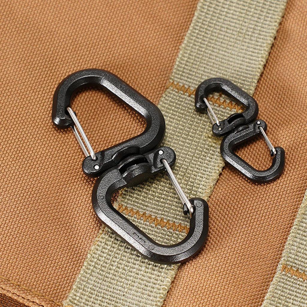 Double Carabiner Keychain Backpack Carabiner Clips Multi-Functional Outdoor Locking Clip  Backpack Hook Clips S Chain Hooks