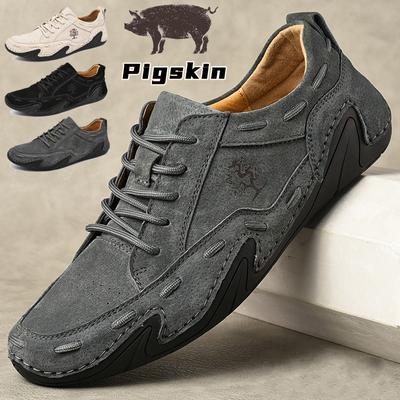 Der Trend zu Herren-Freizeitschuhen aus Schweinsleder, modische, atmungsaktive Sportschuhe, rutschfeste, bequeme Business-Schuhe