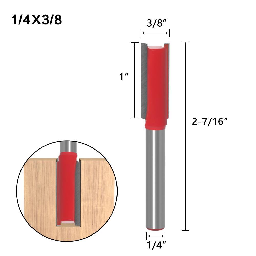 

Двухлезвийная метрическая фреза для деревообработки и обрезки для электрического фрезера по дереву 1/4*3/8 красный