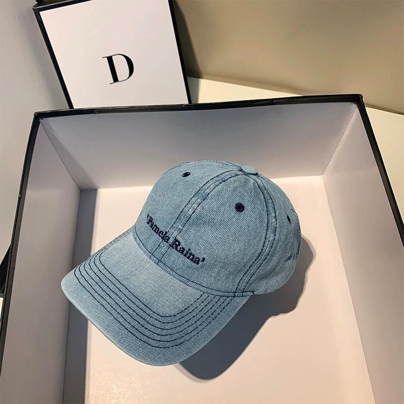 Spring and summer sun protection hat female embroidery letter denim baseball cap youth versatile street students sun protection visor tide