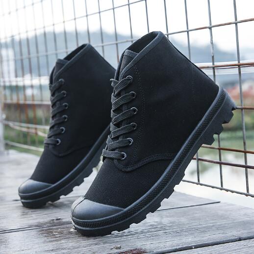 Tongue One-piece Shoes High-top Canvas Boots Anti-collision Outdoor Mountaineering Leisure Sports Men's Canvas Shoes M011