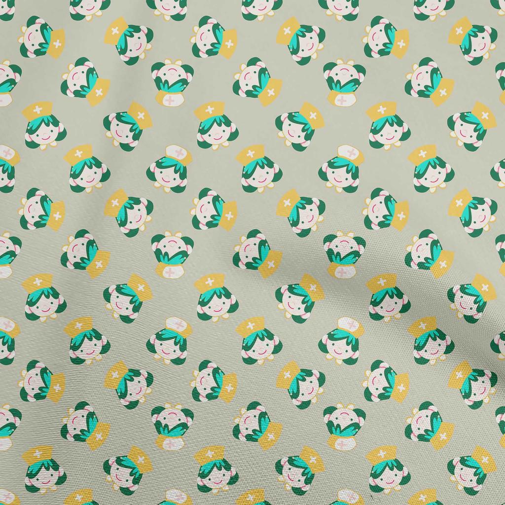 oneOone Cotton Flex Black Fabric Doctor Nurse Print Sewing Fabric By The Yard Printed Diy Clothing Sewing Supplies 40 Inch