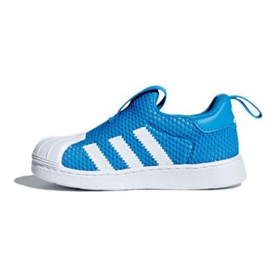 Originals Superstar Serie 360 Bequeme Vielseitige Atmungsaktive Low-Top Laufschuhe Babyschuhe Blau Weiß B37252