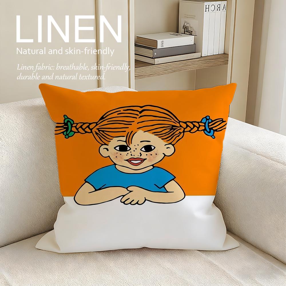 Classic Pippi Longstocking Cushion Cover Pillowcase Set Pcs x x Breathable Washable Sofa Cushion Cover
