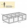 Wooden Rabbit Hutch Cage 6ft with Wire Mesh, Openable Roof, Play Space for Outdoor, Grey