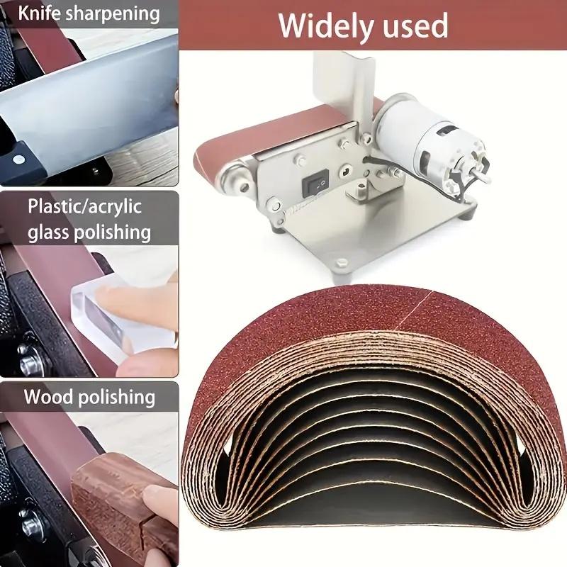 10Pcs 30 X 330 Mm Abrasive Belt - 60/80/120/240/400 Grain Size - for Sanding, Filing, Grinding and Deburring