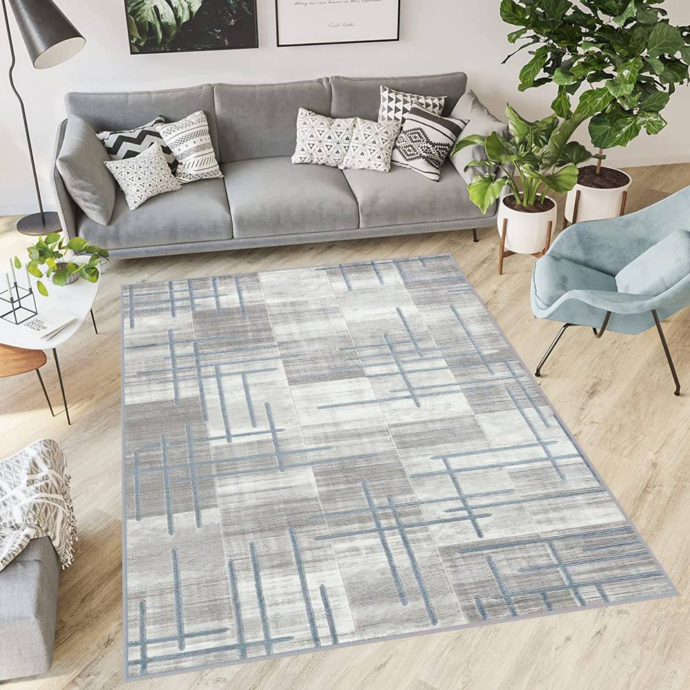 

Домашний моющийся ковер Eliana с принтом LNA0560 50x80 серый