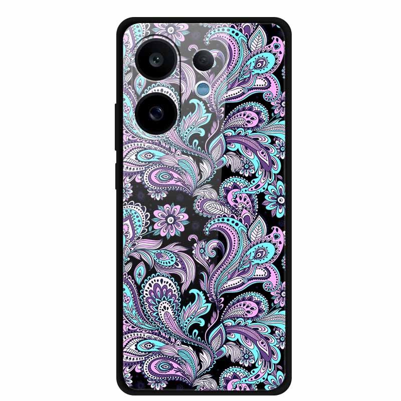 Tempered Glass Case For Vivo V60 2025 Phone Case 6.77" Cartoon Cats Hard Back Cover Soft Bumper For Vivo V60 5G Case V 60 Fundas