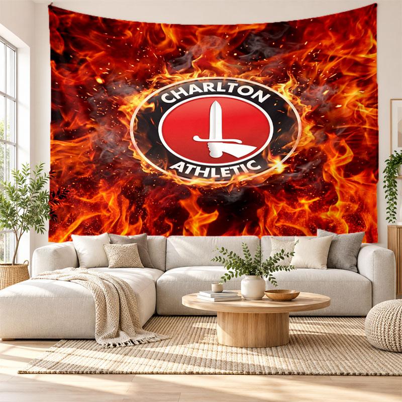 Charlton Athletic FC Wall Tapestry, Soft Fabric Wall Hanging, Decorative Backdrop For Bedroom Home Wall Art