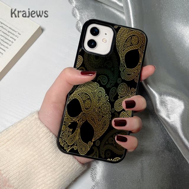 Krajews Skulls Bones Skeleton soft Phone Case Cover For iPhone 17 Air 16 15 14 plus 12 13 pro max coque Fundas