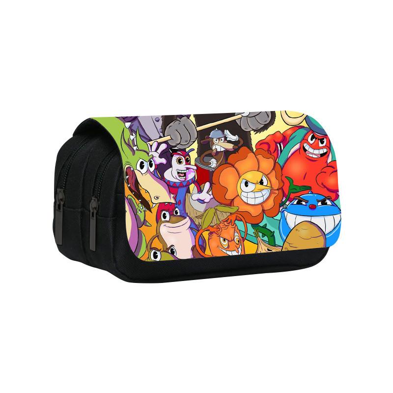 Cuphead Themed Travel Pencil Bag With Durable Polyester Material For Teens And Kids