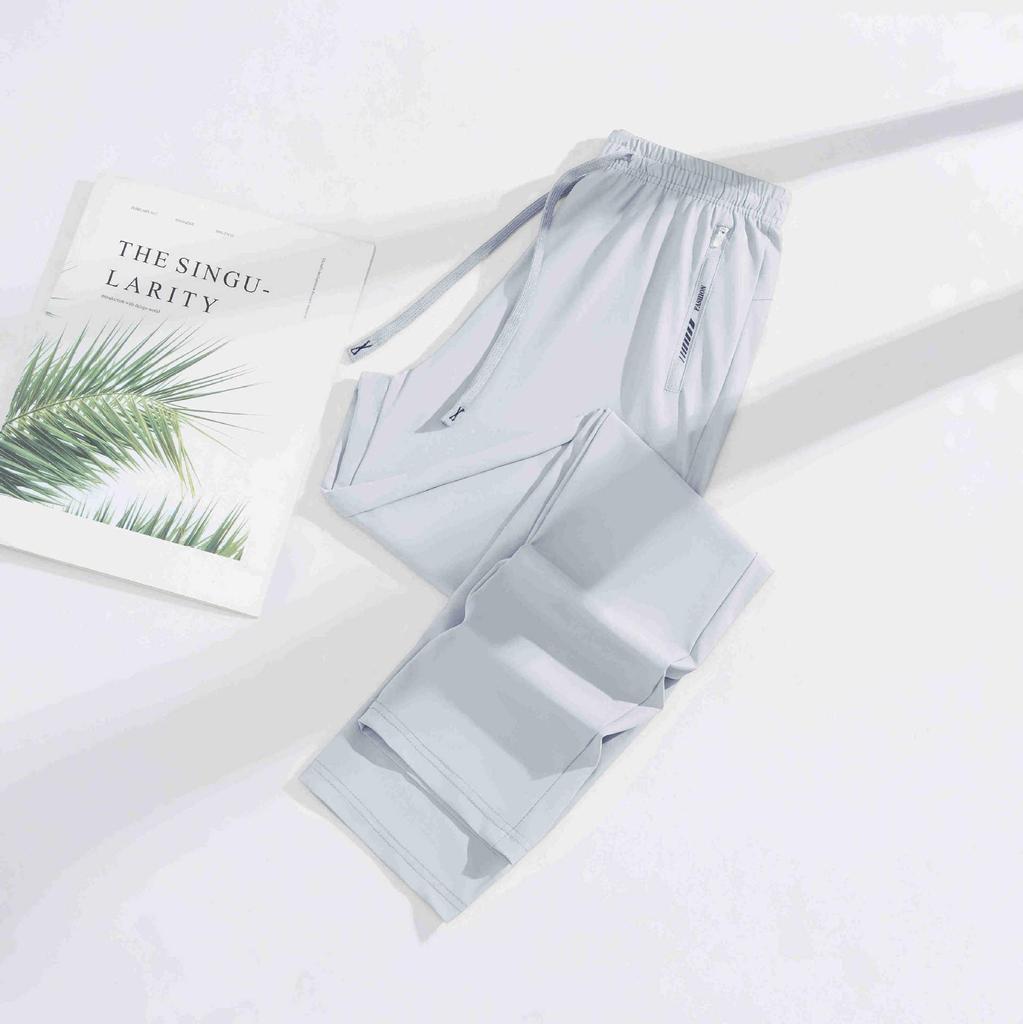 Unisex Ice Silk Sun Protection Quick-Dry Slim Wide-Leg Summer Pants