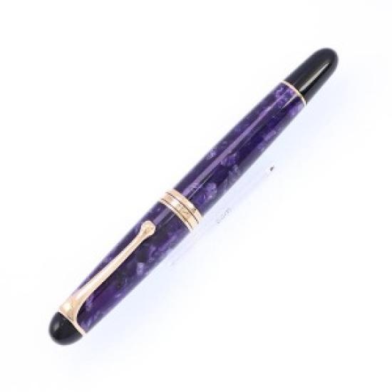 Used Aurora 88 Nebulosa Fountain Pen | Limited Edition | Broad Nib (B) | Italian Luxury Writing Instrument | Purple Resin with Sterling Silver Trim