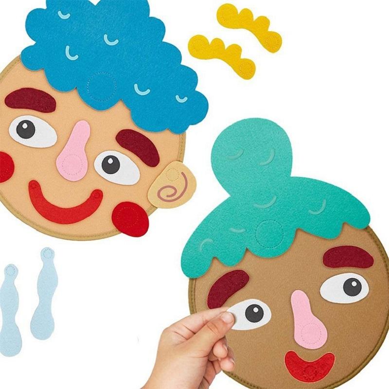 Children s DIY Emotion Stickers – Early Education Emotion Expression Learning Game, Felt Emotion Face Toys