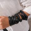 DIEZI Fashion Vintage Black Cuff Bangles Hip Hop Geometric Irregular Acrylic Resin Wide Bangles Bracelet Women Men Jewelry