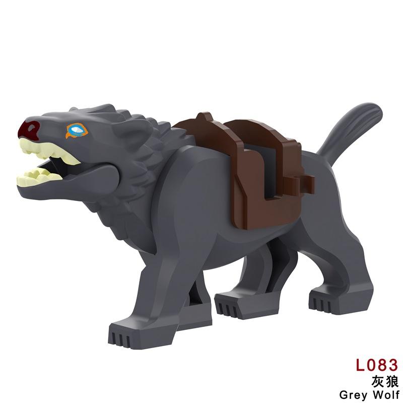 Medieval series of war horses, Lord of the Rings mounted Wolf series, children's educational assembling building block toys.