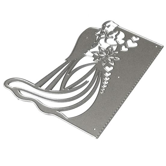 Cutting Die Sturdy Easy To Use Reusable Hollow-out Wedding Couple Scrapbook DIY Embossing Template for Gift