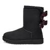 UGG Comfortable Mid-Calf Plaid Ribbon Warm Waterproof Wear-Resistant Non-Slip Snow Boots Women boots Black 1118935-BLK