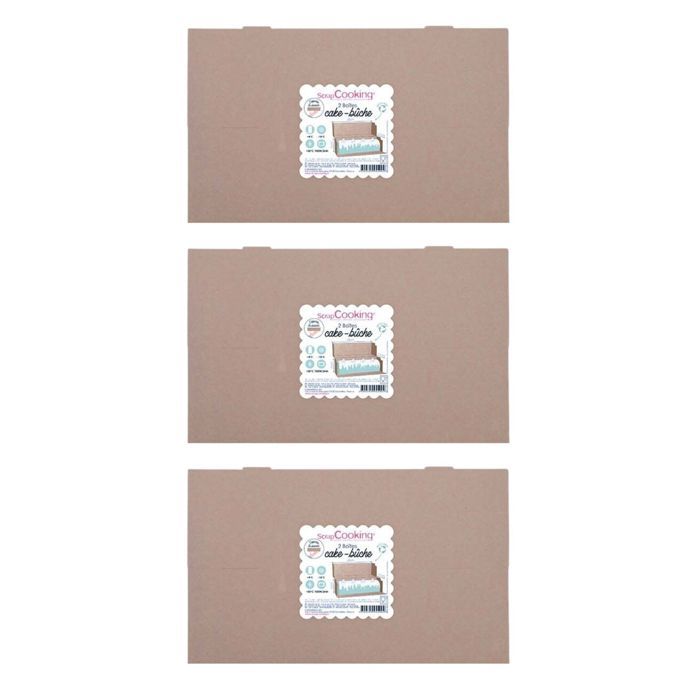 Boîtes en carton pour bûche de Noël - SCRAP COOKING - 35 x 11 x 11 cm - Multicolore - Recyclable - Mixte