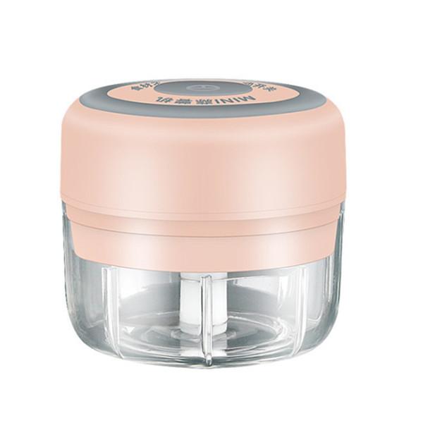 Электрический пресс для чеснока Умный электрический мини-измельчитель для чеснока и овощей, мясорубка, дробилка, пресс для орехов, фруктов, перезаряжаемый многофункциональный процессор 100ML розовый