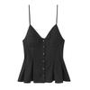 Kaslead New Arrival Women's Fashion Style Fashionable Small Pleated Poplin Camisole Short Top 2178083