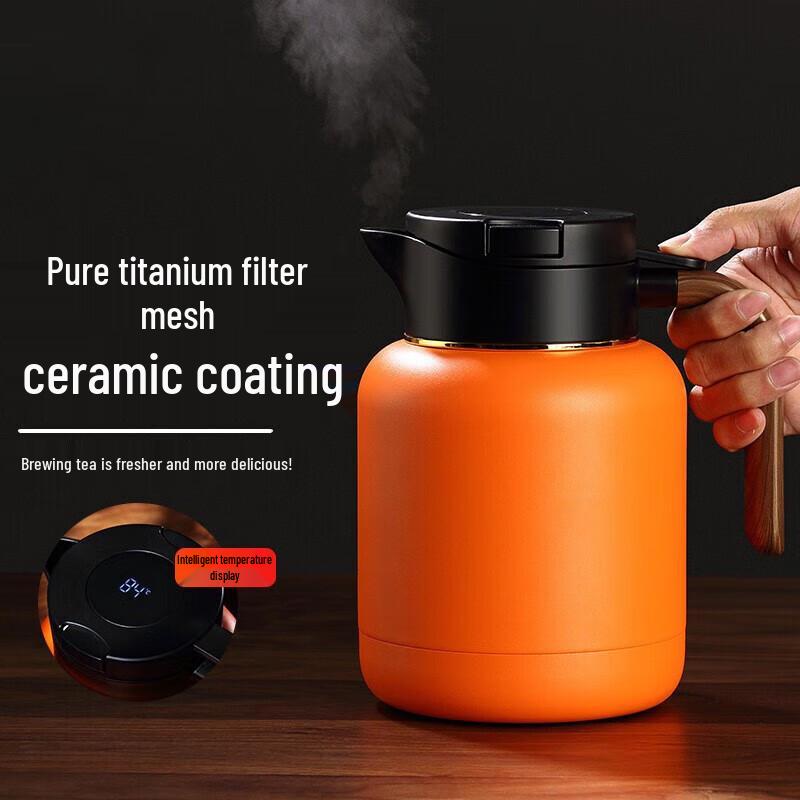 Shangming Ceramic-Lined Insulated Stewing Teapot with Temperature Display