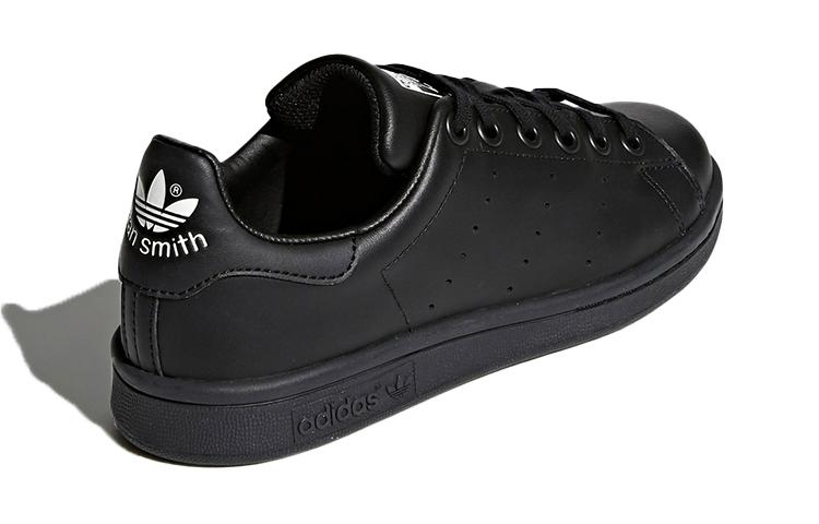 adidas Originals STAN SMITH J Abrasion Resistant Low Top Kids' Skateboarding Shoes Black Teenagers M20604