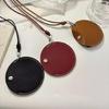 Stylish Leather Glasses Storage Bag Pendant Necklace Keychain Hanging Accessory Elegant Bags with Protective Flap