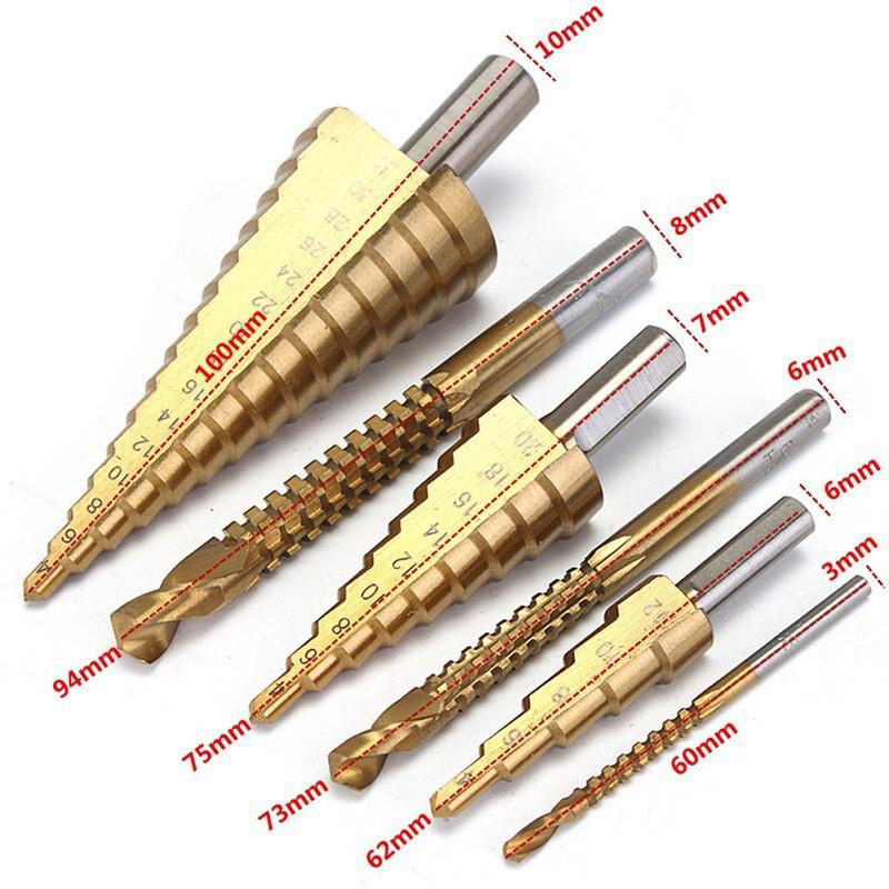 6-Piece Step Drill Set In Red Plastic Box